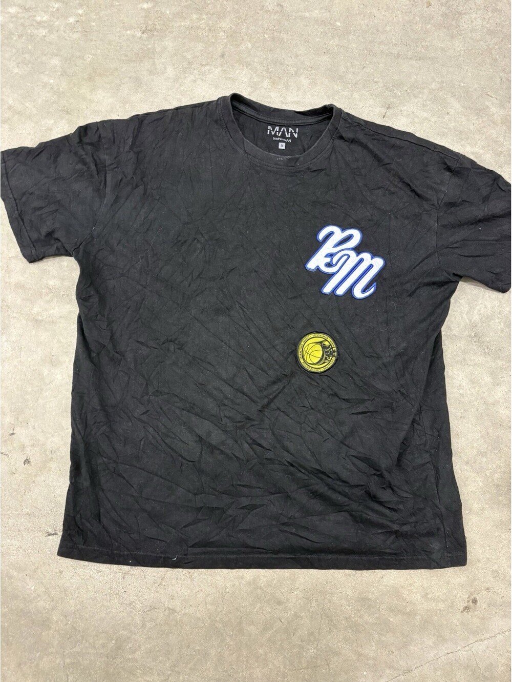 Boohooman Mens XL Black Short Sleeve T-shirt